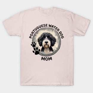 Portuguese Water Dog Portie Mom Dog Breed Lover Portrait T-Shirt